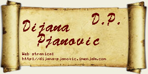 Dijana Pjanović vizit kartica